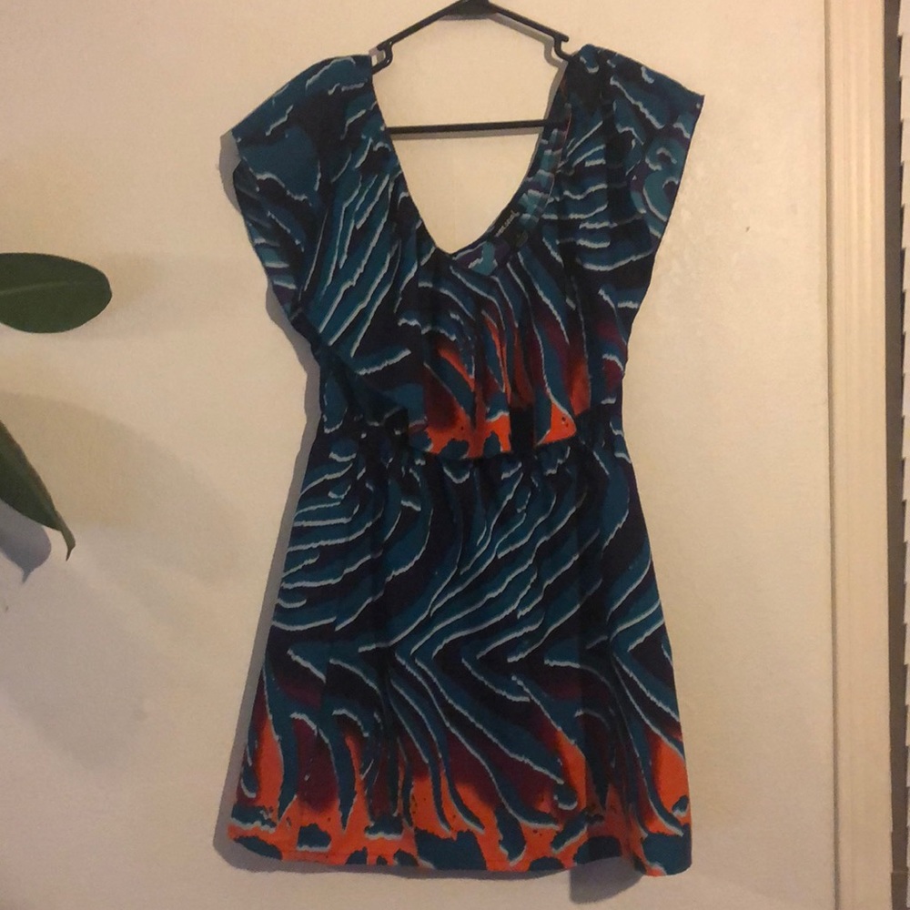 Off-shoulder ruffle popover dress, large